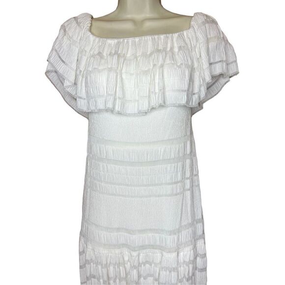 SHO Tonal Stripe Off-the-Shoulder Knit Short Dress Size XS NWT - Picture 8 of 13